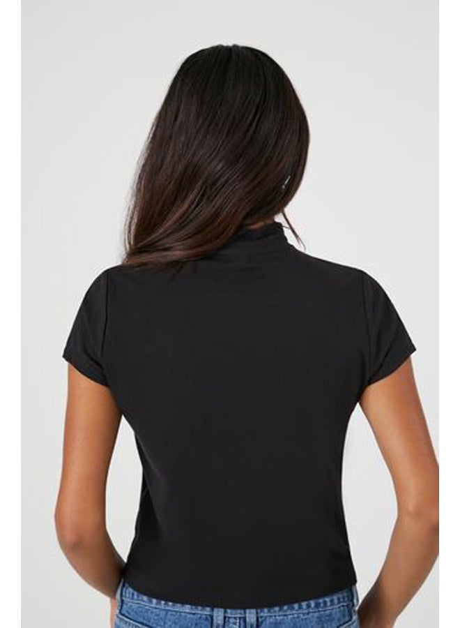 FOREVER 21 Mock Neck Short-Sleeve Top - Image 3
