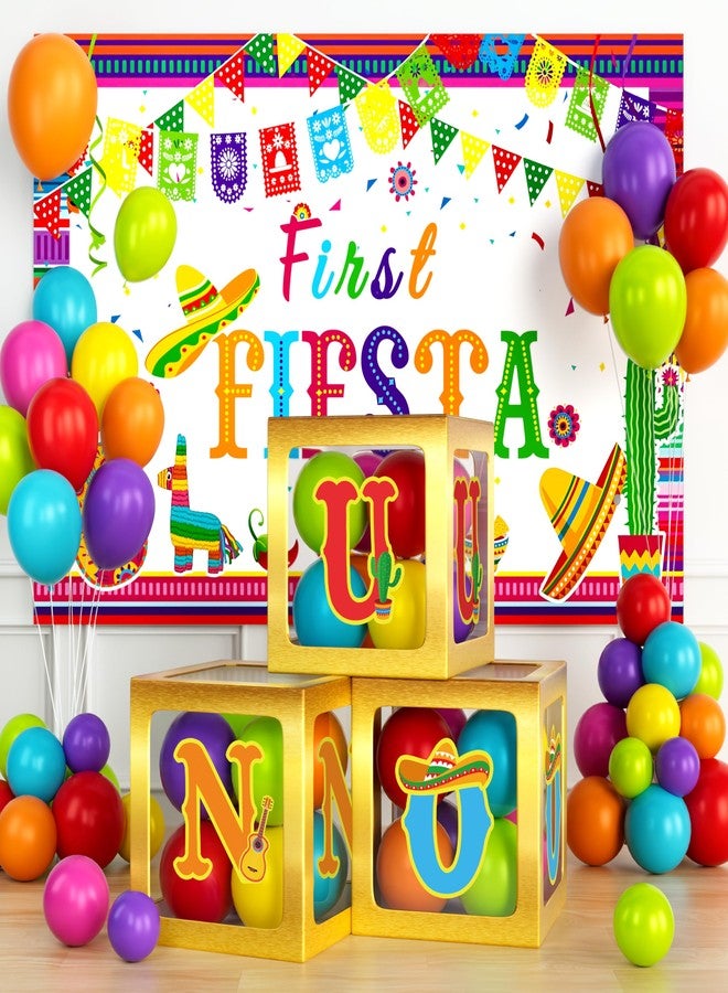 Hombae First Fiesta Birthday Decorations, Mexican Theme 1st Party Decorations, 1st Birthday Decorations Boy Girl, Uno Taco Backdrop Balloon Banner Tablecloth Cake Topper Crown Box Cutout Poster - Image 5