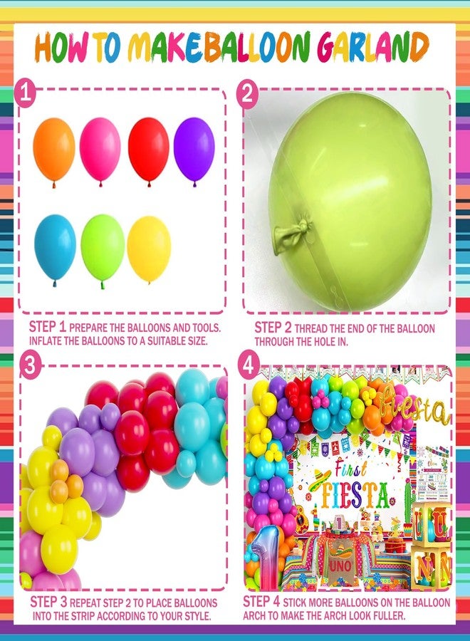 Hombae First Fiesta Birthday Decorations, Mexican Theme 1st Party Decorations, 1st Birthday Decorations Boy Girl, Uno Taco Backdrop Balloon Banner Tablecloth Cake Topper Crown Box Cutout Poster - Image 4