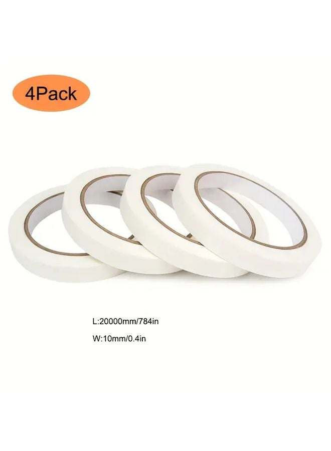 4 Pcs White Artist Masking Tape Acid Free 0.40 Inch Wide for Watercolor Canvas Art - Image 4