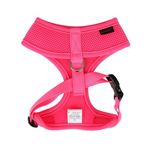 Puppia Soft Harness A XS OvertheHead Soft Mesh Harness Neon Pink - Image 3