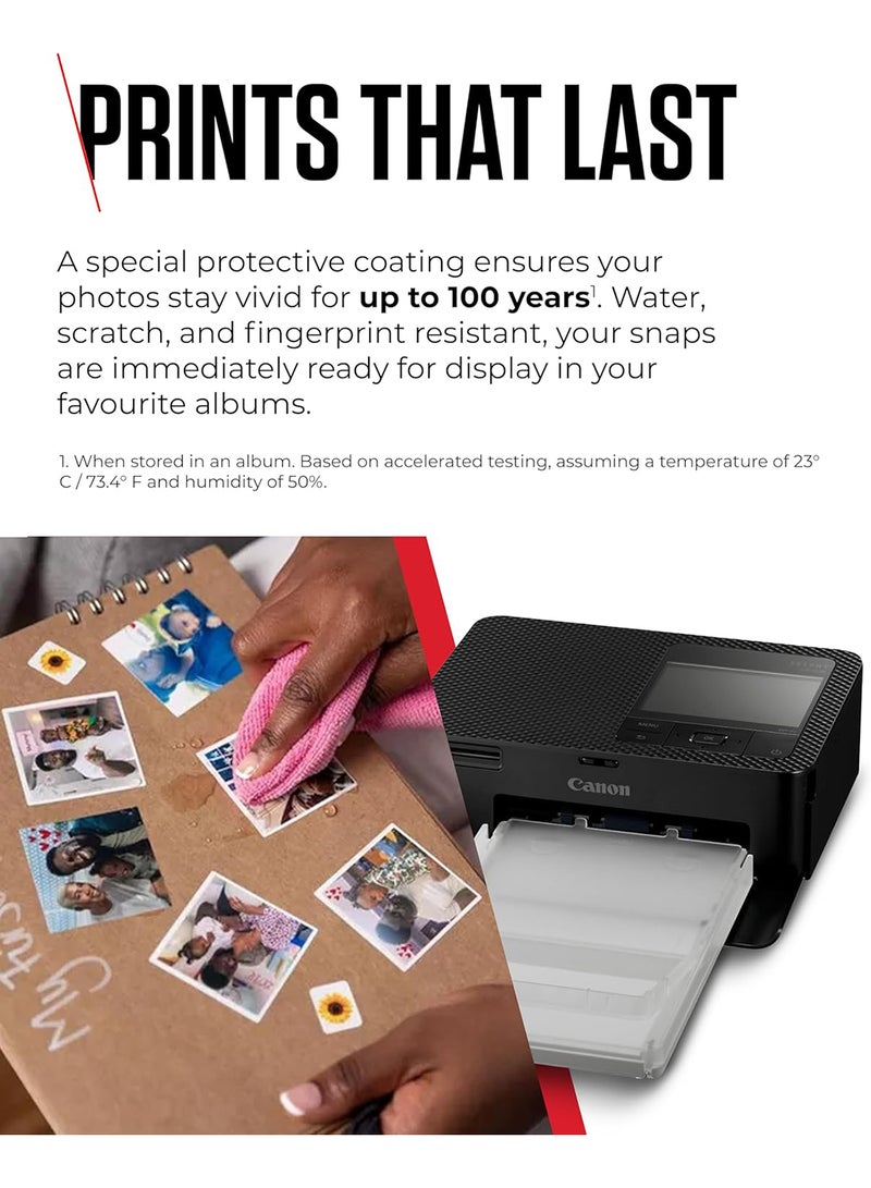 Canon SELPHY CP1500 Compact Portable Photo, Printer Photos, Collages and Stickers | Wi-Fi & Direct printing | Smart Devices,  Computers, Cameras, SD Card and USB-C Flash Drives (Upgraded CP1300 Model) Black - Image 4