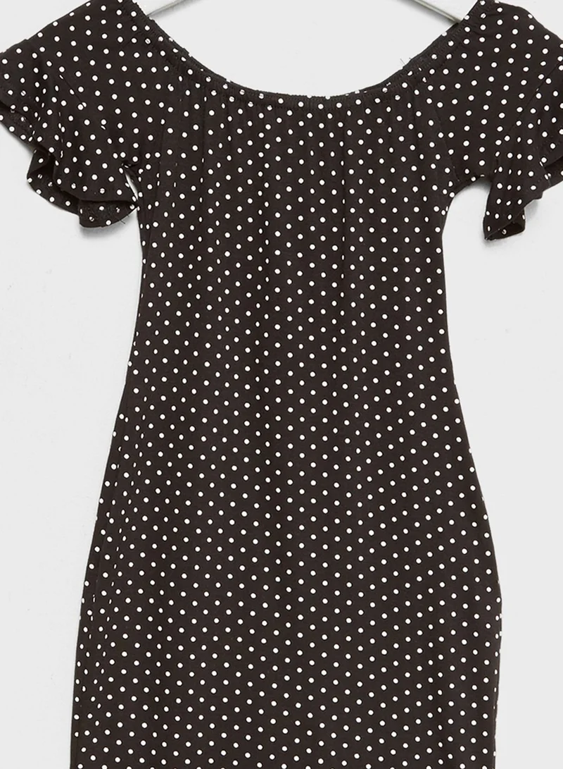 NEW LOOK Teen Polka Dot Bardot Dress