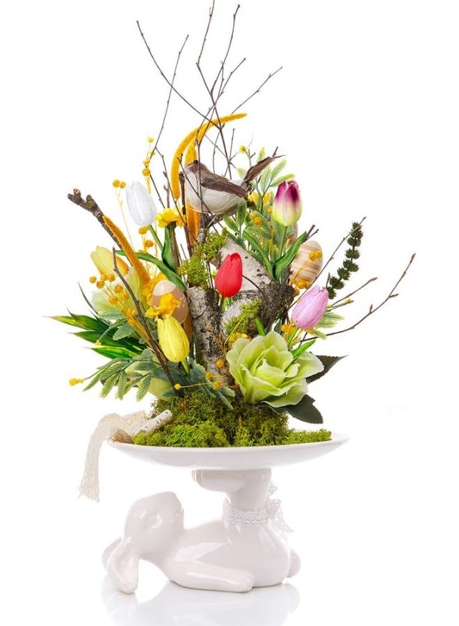 Winlyn 28 Pcs Multicolor Tulips Artificial Flowers Faux Tulip Stems Real Feel PU Tulips for Easter Spring Wreath Wedding Bouquet Centerpiece Floral Arrangement Cemetery Table Décor 14" Tall - Image 4