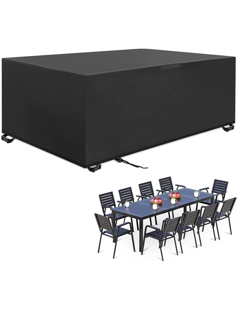 HomarKet Waterproof Anti-UV Patio Furniture Covers Black 242x162x100cm  - Image 1