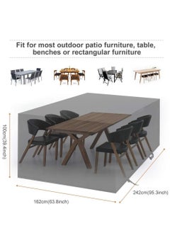 HomarKet Waterproof Anti-UV Patio Furniture Covers Black 242x162x100cm  - Image 2