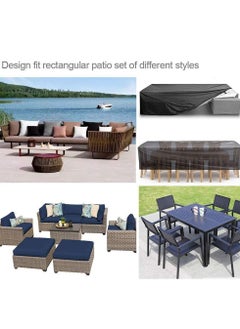 HomarKet Waterproof Anti-UV Patio Furniture Covers Black 242x162x100cm  - Image 5