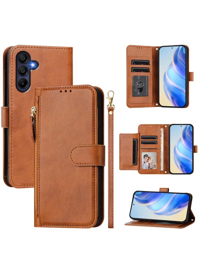 إيروريكس جراب لهاتف Samsung Galaxy A16 مزود بفتحات بطاقات متعددة وسحاب ومحفظة جلدية لهاتف - Image 1