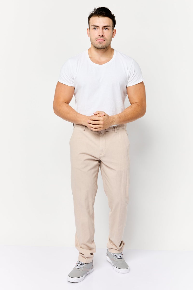Celio Men Slim Fit Textured Chino Pants, Beige - Image 2