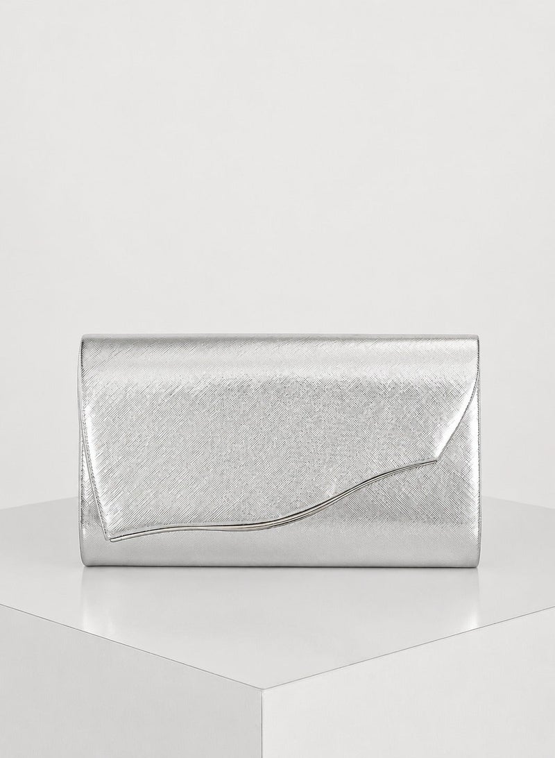 Women’s Silver Evening Clutch Bag – Perfect for Parties and Special Occasions - Image 2
