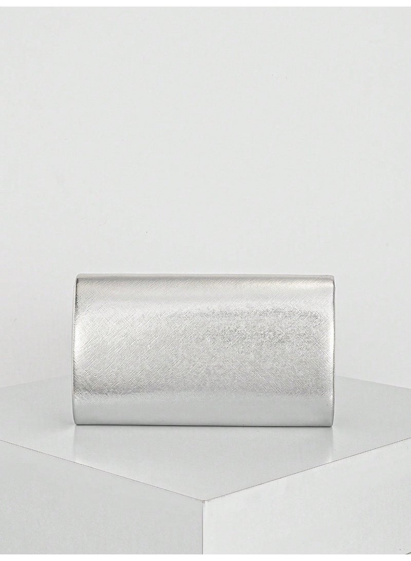 Women’s Silver Evening Clutch Bag – Perfect for Parties and Special Occasions - Image 3