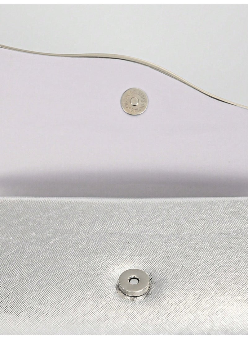 Women’s Silver Evening Clutch Bag – Perfect for Parties and Special Occasions - Image 4