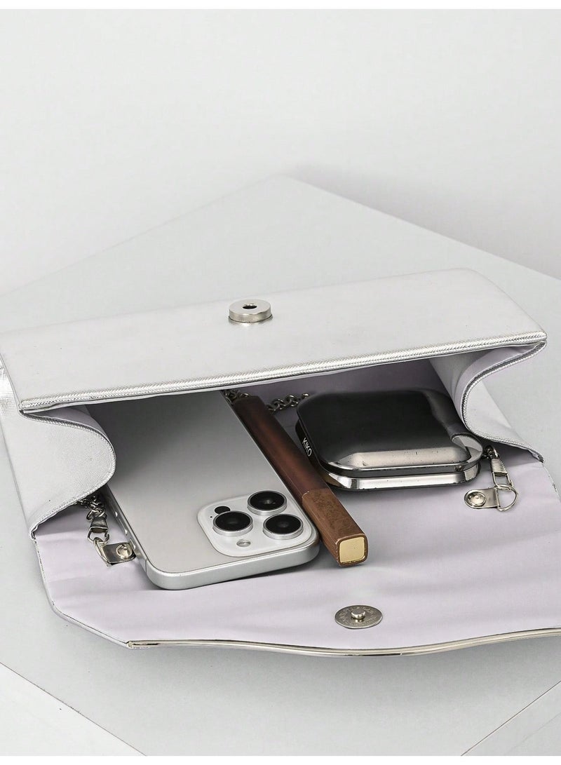 Women’s Silver Evening Clutch Bag – Perfect for Parties and Special Occasions - Image 5
