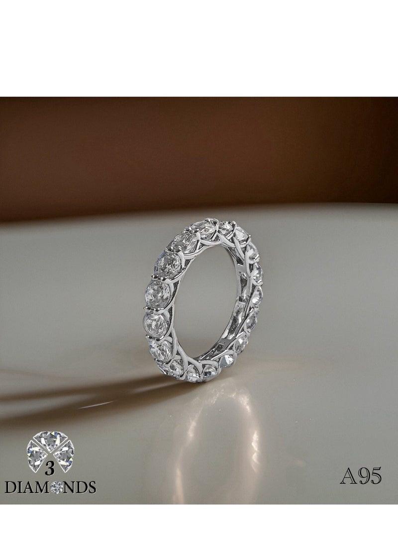 3Diamonds - Debla Ring Platinum Plated For Women With Zircon Stone - Silver - Image 1