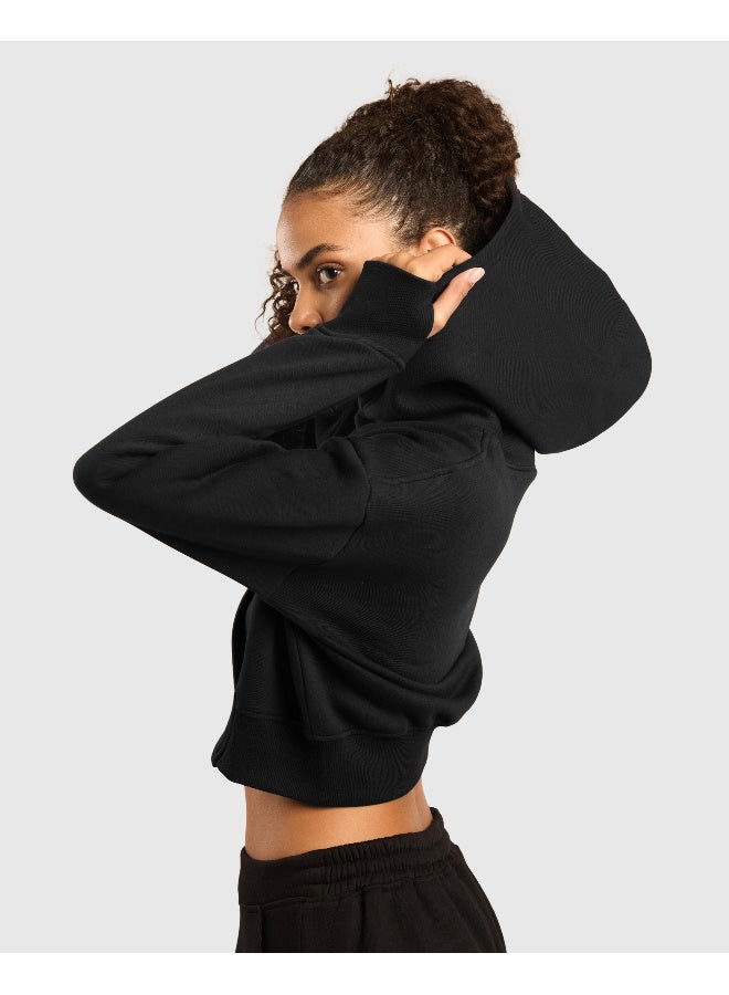 ماسلميند هودي نسائي كبير الحجم من الصوف المقصوص ذو الكتف المتدلي مع فتحات للإبهام وجيب الكنغر ولون يدوم طويلاً ومضاد للتكتل ونسيج فائق النعومة وجيد التهوية، بالإضافة إلى تقنية تنظيم درجة الحرارة - Image 3