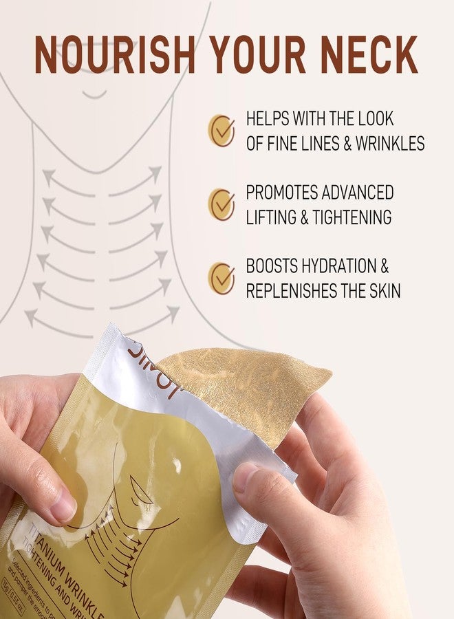 Anti-Aging Neck Mask Patches - Golden Hydrating Collagen Pads for Neck Wrinkles, Deep Moisturizing Treatment with Hyaluronic Acid for Firming & Smoothing (5 PCS) - Image 3