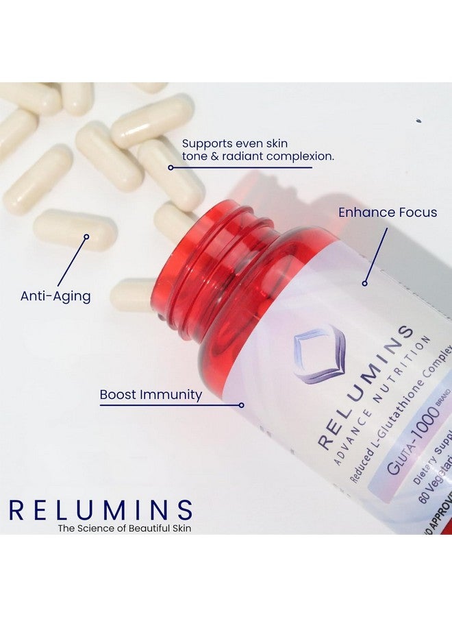 RELUMINS Relumins Advance Nutrition 3-Bottle Supplement Set - Gluta 1000 with Reduced L-Glutathione, Vitamin C MAX, Immune Function & Overall Wellness - Vegan, Halal, Kosher, cGMP Certified - Image 3
