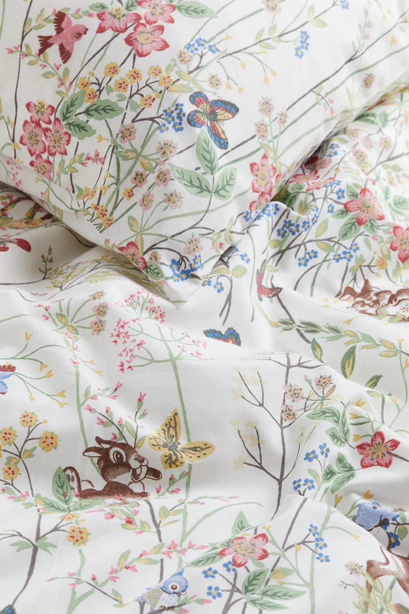 H&M Patterned Cotton Duvet Cover Set