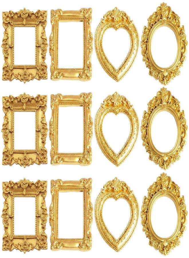 CZFSWT 12PCS Miniature Picture Frames, Mini Picture Frames, Vintage Mini Frames Suitable for DIY Jewelry Display, Holiday Party Decor, Photography Wall Props - Image 1