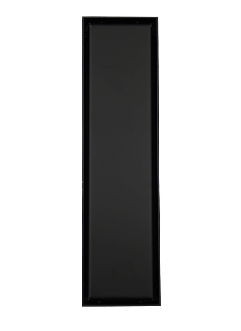 Rectangular shower floor drain, shower drain, matt black polished 304 stainless steel linear drain with filter fitting