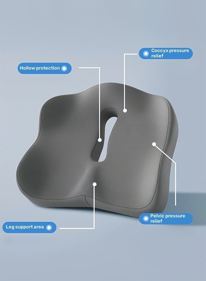 Aikenn W-shaped Seat Cushion Breathable Cushions Hemorrhoid Cushion Coccyx Cushion Office Chair Cushions Memory Foam Cushions Ergonomic Design Cushions Suitable For Long-Term Sitting And Driving Sciatica (Black) - Image 4
