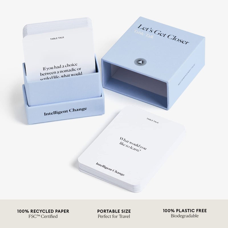 Intelligent Change Get Closer: Table Talk Conversation Cards, Dinner Party Conversation Starters, Fun Talking Card Game Friends, Family, & Couples, Icebreaker Game 52 Question Cards - Image 4