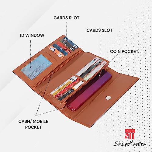 ShopMantra Wallet for Women's | Women's Wallet | Unique Print | Clutch | Made with Vegan Leather | Holds Upto 11 Cards 1 ID Slot | 2 Notes and 1 Coin Compartment | Magnetic Closure | Multicolor - Image 4