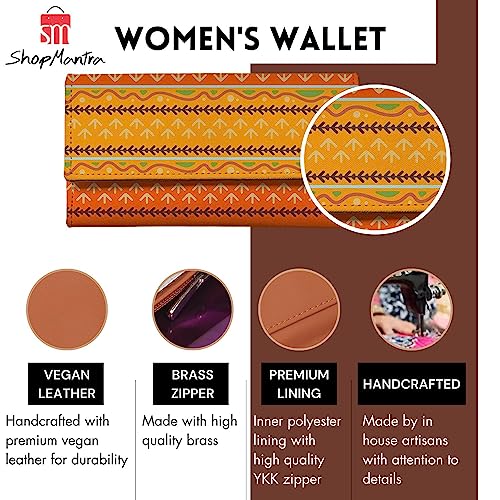 ShopMantra Wallet for Women's | Women's Wallet | Unique Print | Clutch | Made with Vegan Leather | Holds Upto 11 Cards 1 ID Slot | 2 Notes and 1 Coin Compartment | Magnetic Closure | Multicolor - Image 5