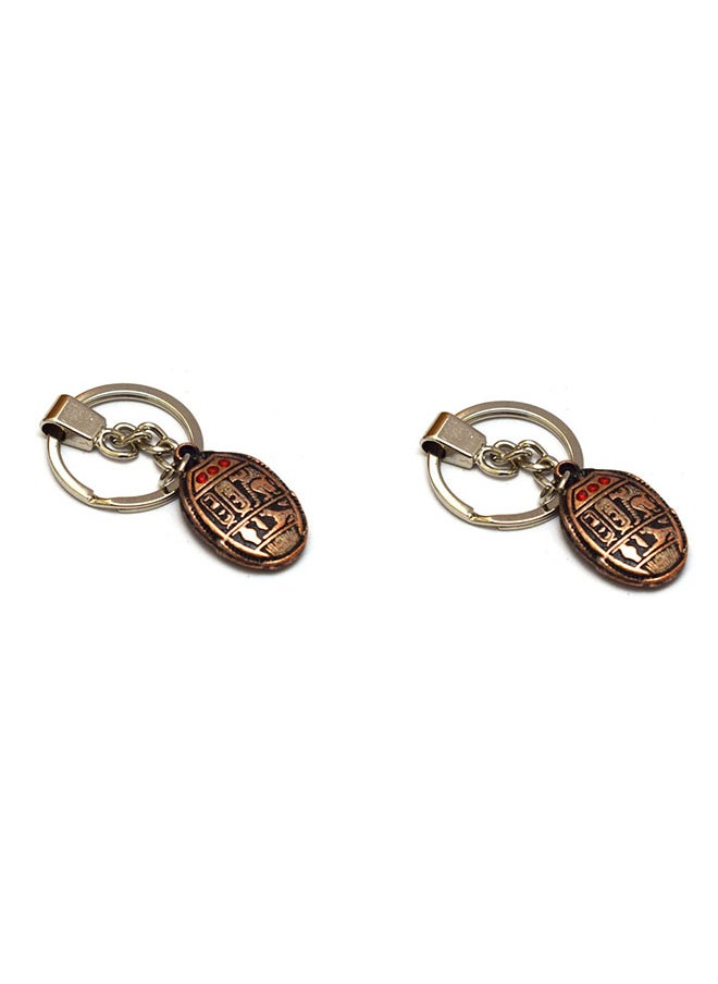 immatgar - 2 pieces of  immatgar pharaonic solid keychain Egyptian souvenirs gifts from egypt Authentic Pharaoh (Burnt Red) - Image 1