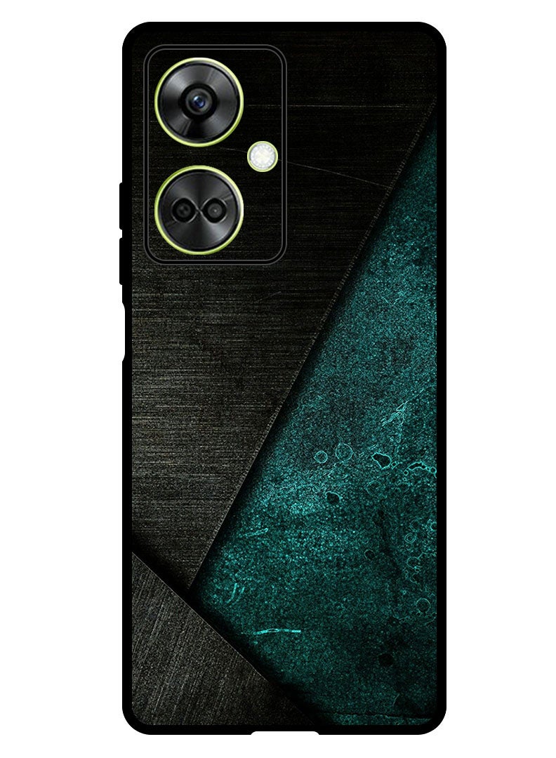 Theodor غطاء واقي مضاد للخدش ومقاوم للصدمات لهاتف OnePlus Nord CE 3 بنمط أسود وأخضر داكن - Image 1