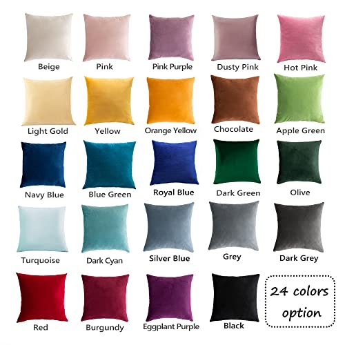 Stellhome Pack of 2 Velvet Pillow Covers Square Decorative Cushion Covers for Bed Couch Sofa Bench, 24 x 24 inch (60 x 60 cm), Navy Blue - Image 4