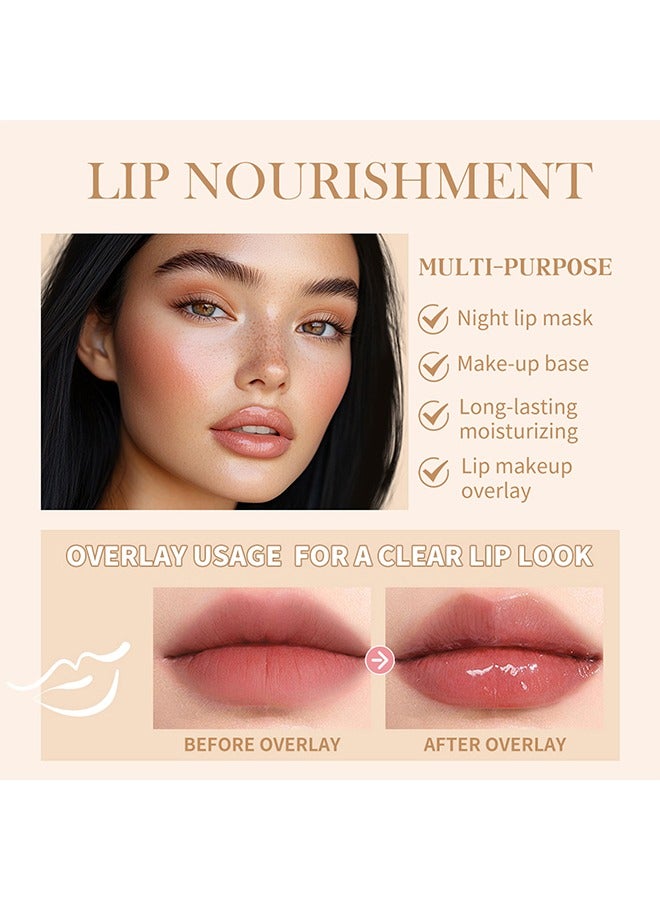 lakerain Summer Special Lip Balm Butter, Reduce Lip Lines, Soothing Moisturizing Tinted Lip Mask, Repair Dry Cracks Lip Oil - Vanilla 01(15G/0.5 OZ) - Image 4