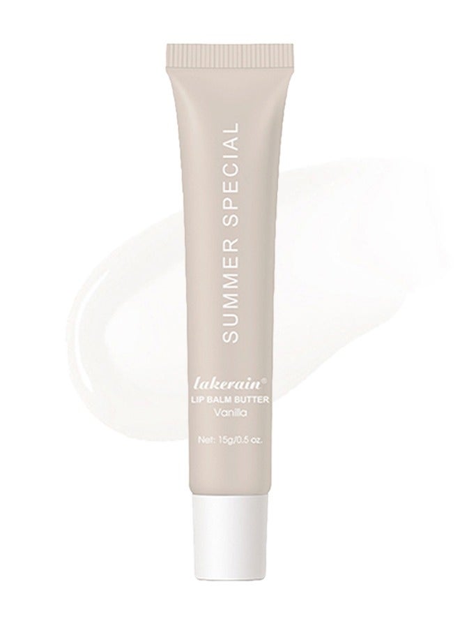 lakerain Summer Special Lip Balm Butter, Reduce Lip Lines, Soothing Moisturizing Tinted Lip Mask, Repair Dry Cracks Lip Oil - Vanilla 01(15G/0.5 OZ) - Image 1