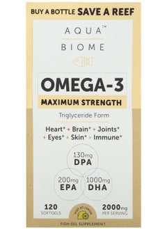 Maximum Strength, Omega-3, Lemon, 2,000 mg, 120 Soft Gels (1,000 mg per Softgel)