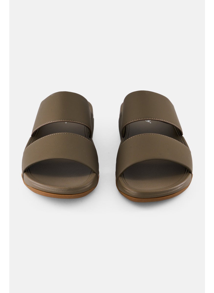 English Laundry Men 2 Strap Slip On Arabic Sandals, Dark Olive  - Image 4