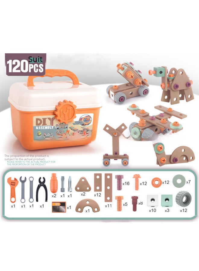 Toy/tool Toy Wooden Hammer Nails Set For Kids - Educational Fun Playtime-Color:ST9908 DIY Puzzle Simulation Tool 120PCs - Image 2