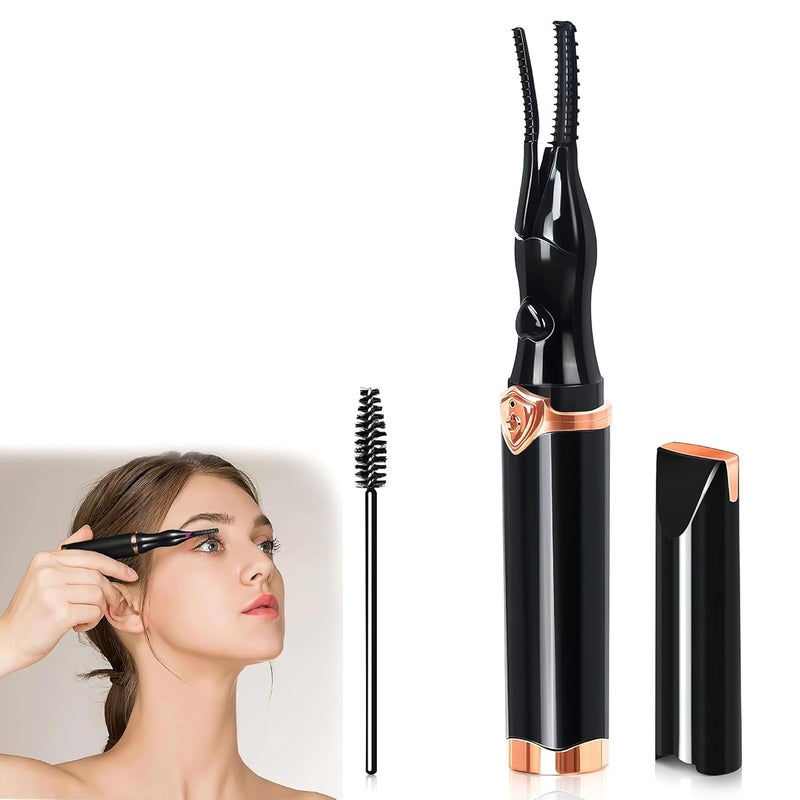 BRAINLE Heated Eyelash Curler with 3 Temperature Modes, USB Rechargeable Eye Lash Curlers for Women, Beauty Makeup Tools, Eyebrow Curler For Women, Eyelashes Lift Kit Accessories - Image 1