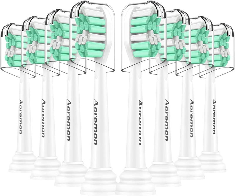 Aoremon Replacement Heads for Sonicare - Toothbrush Heads Compatible with Philips Sonicare Snap-on Electric Toothbrush (White),8 Pcs - Image 1
