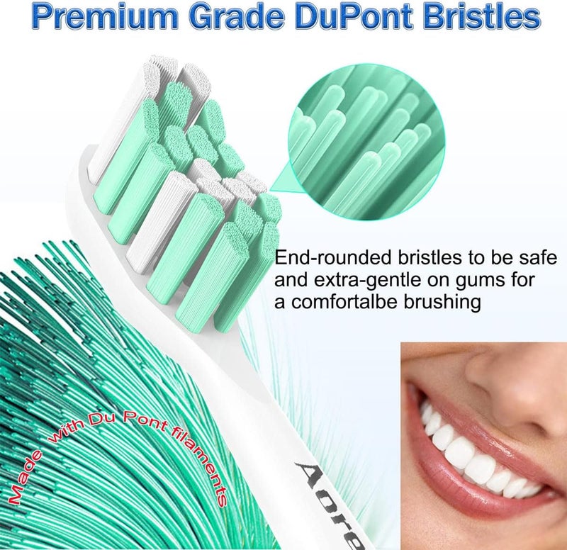 Aoremon Replacement Heads for Sonicare - Toothbrush Heads Compatible with Philips Sonicare Snap-on Electric Toothbrush (White),8 Pcs - Image 3