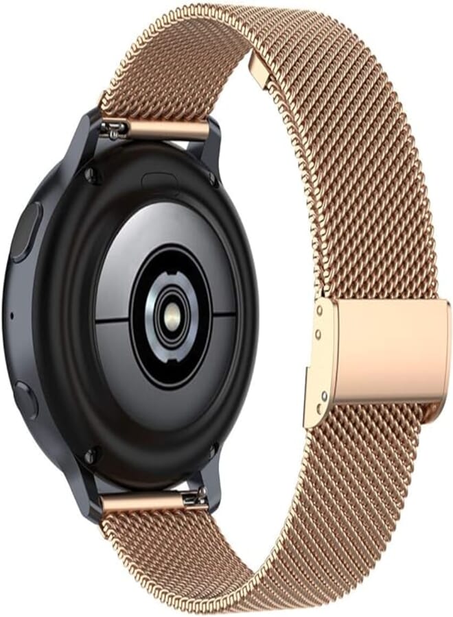 KOMI Watch Straps Replacement for Samsung Gear S2 Classic, 20mm Stainless Steel Bracelet Compatible with Galaxy Watch 42mm, Gear Sport (20mm, rose)