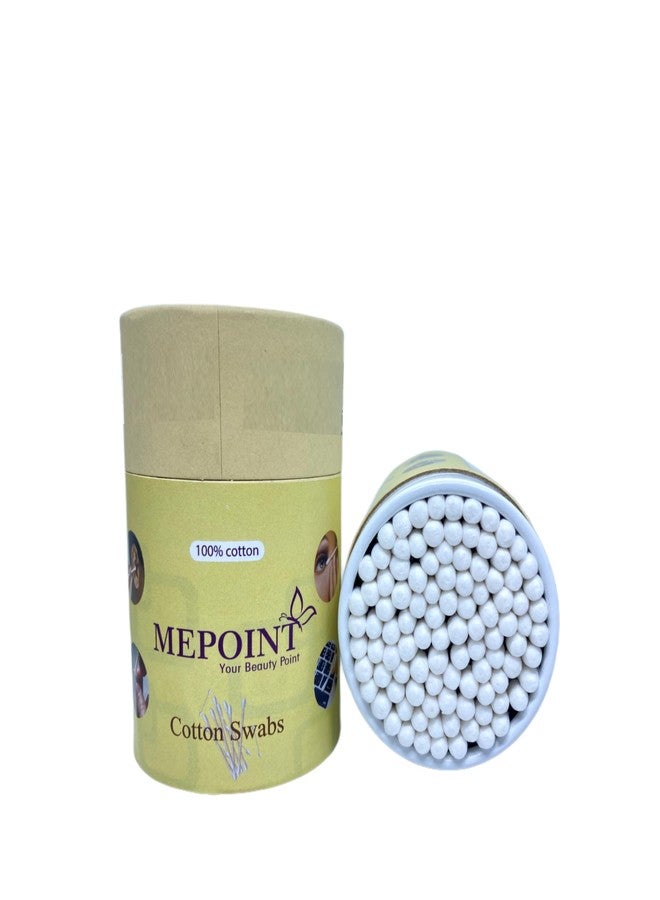 MEPOINT Cotton Swabs Wooden Cotton Buds, Eco-Friendly Double Tips, Ear Sticks Natural Cotton Swabs 100pcs - Image 1