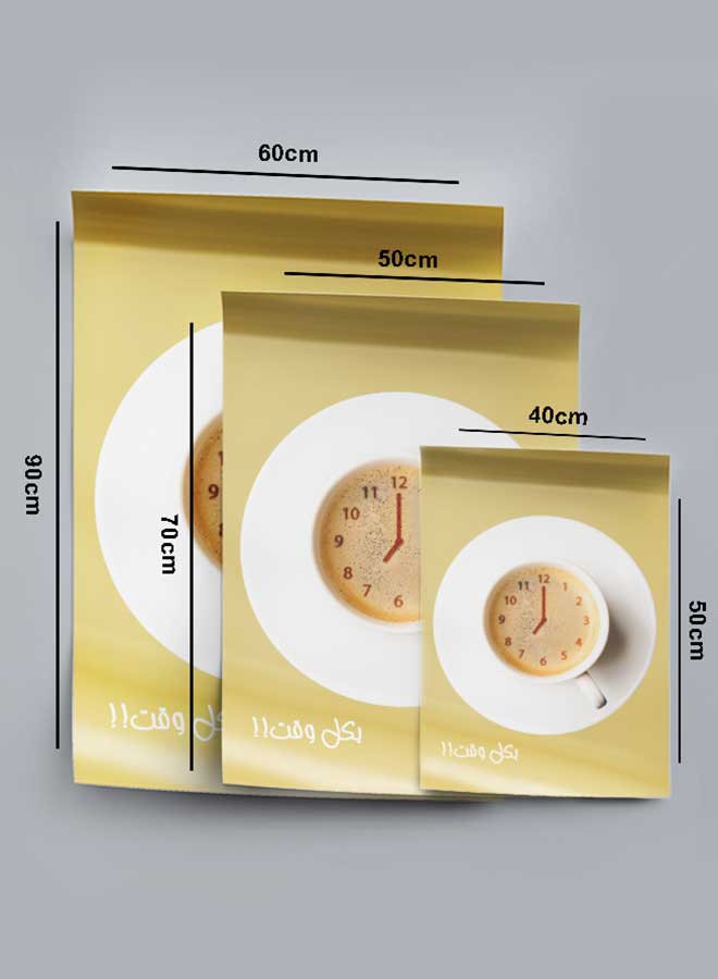 لوحة بوستر ديكور لوحة بدون فريم مع أربع قطع منفصلة من اللاصق ذو الوجهين تصميم ساعة القهوة غرفة النوم غرفة المعيشة وديكور المكتب - Image 4