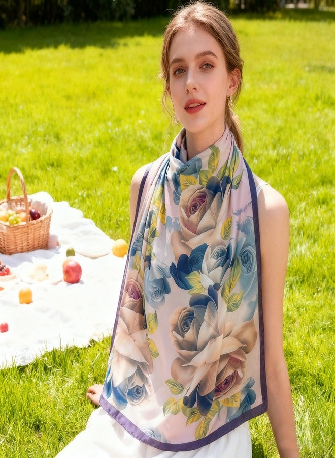 كي-اليوون وشاح مربع كبير من الحرير من كي-إليون، 43 بوصة، وشاح أنيق، وشاح لف الشعر بملمس الحرير، وشاح للنوم ليلاً (VB02) - Image 4