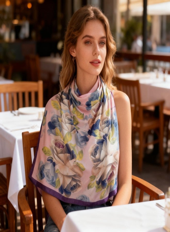 كي-اليوون وشاح مربع كبير من الحرير من كي-إليون، 43 بوصة، وشاح أنيق، وشاح لف الشعر بملمس الحرير، وشاح للنوم ليلاً (VB02) - Image 5