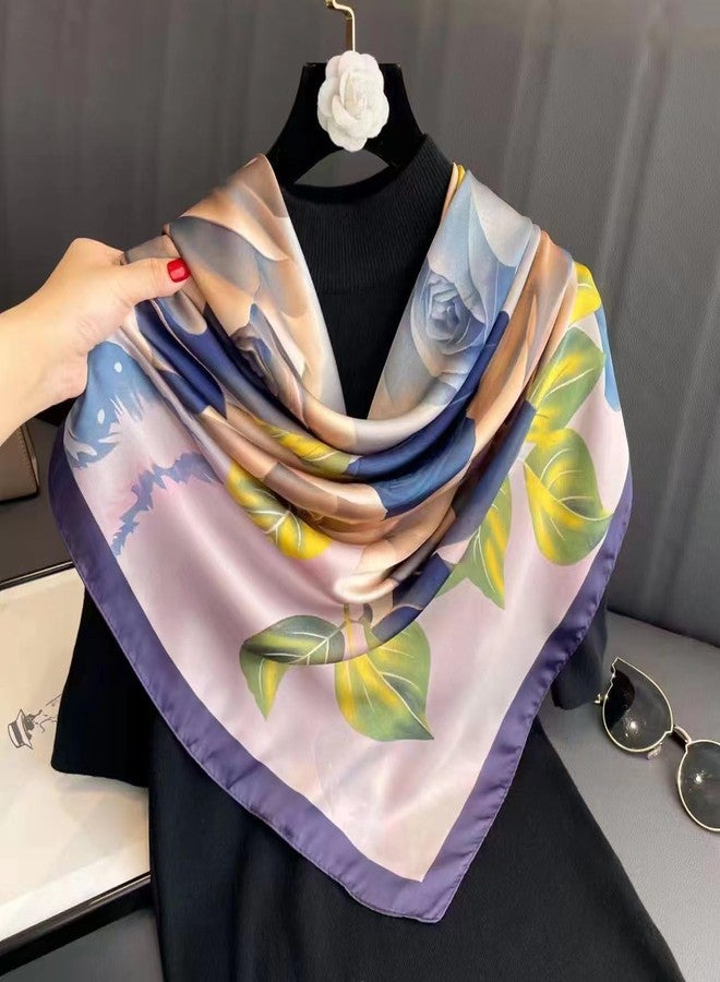 كي-اليوون وشاح مربع كبير من الحرير من كي-إليون، 43 بوصة، وشاح أنيق، وشاح لف الشعر بملمس الحرير، وشاح للنوم ليلاً (VB02) - Image 3