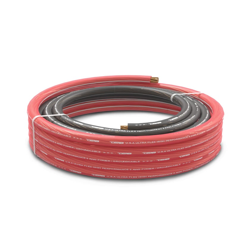 DS18 DS18 PW-8GA-5BK/20RD 8-GA 25ft OFC Ultra Flex Power Wire CCA 8 Gauge, 5ft Black and 20ft Red - Power Amplifier Wiring Kit  - Image 5