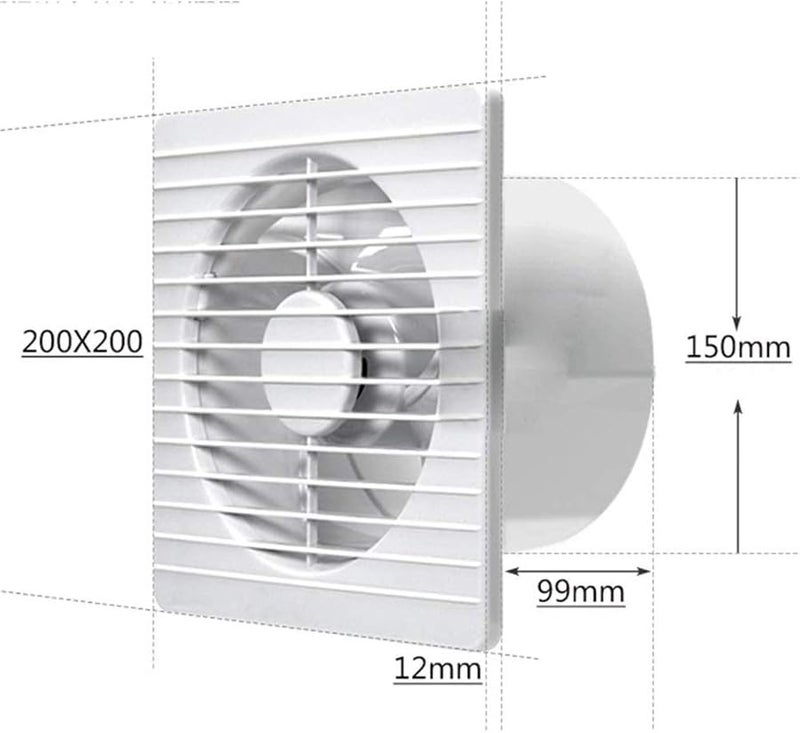 6 Inch Low Noise 10W Exhaust Fan Wall Mounted Ventilation For Home Bathroom Kitchen - Image 4