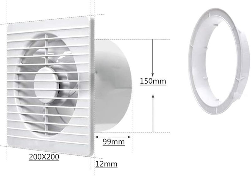 6 Inch Low Noise 10W Exhaust Fan Wall Mounted Ventilation For Home Bathroom Kitchen - Image 3