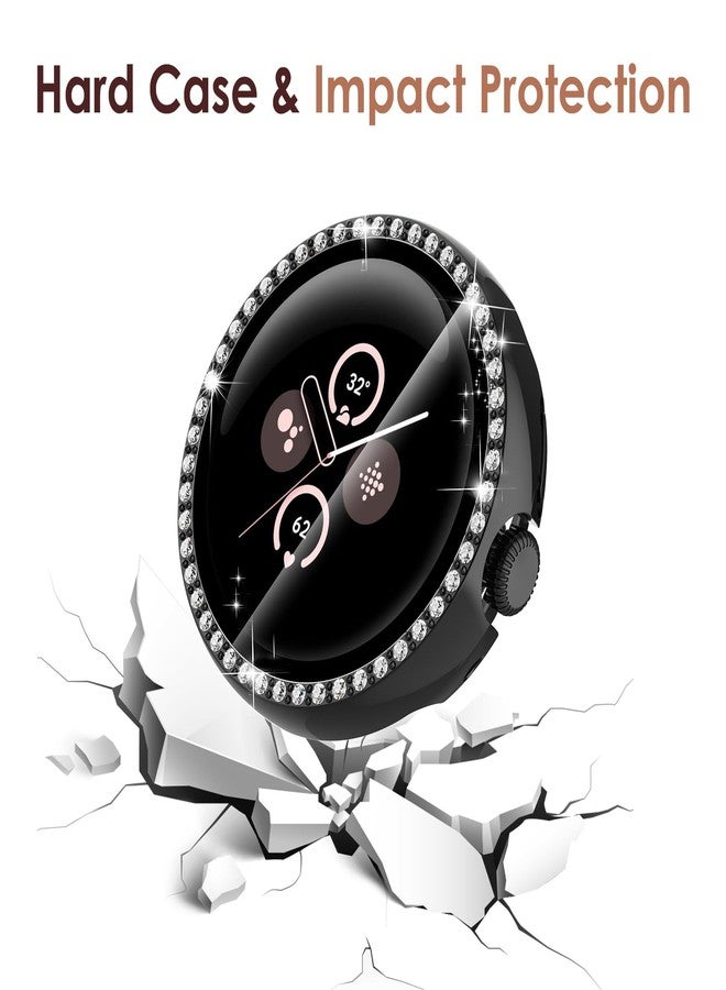 Simpeak 5-Pack Bling Case Screen Protector Compatible with Google Pixel Watch 2 (2023) /Pixel Watch 41mm Smartwatch, Full Protection, HD Clear, High Sensitivity - Rose Pink/Clear/Silver/Black/Gold - Image 3