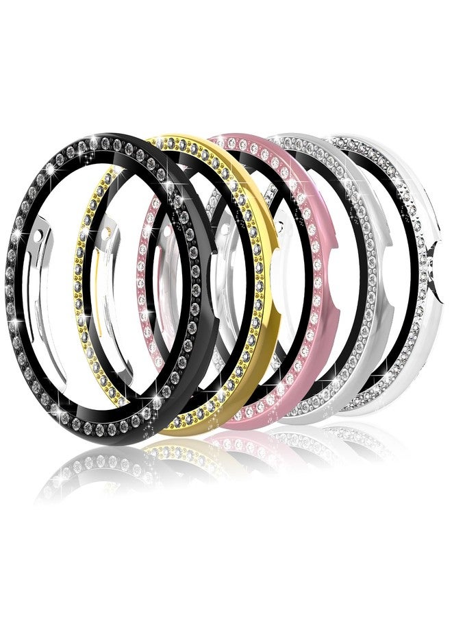 Simpeak 5-Pack Bling Case Screen Protector Compatible with Google Pixel Watch 2 (2023) /Pixel Watch 41mm Smartwatch, Full Protection, HD Clear, High Sensitivity - Rose Pink/Clear/Silver/Black/Gold - Image 1